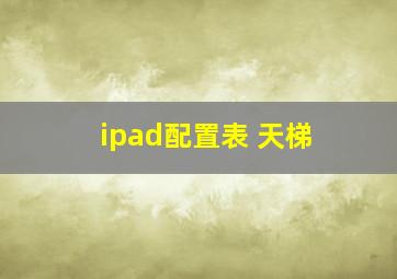 ipad配置表 天梯